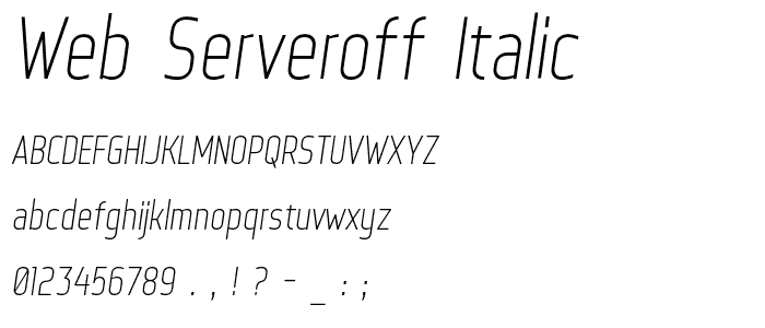 Web Serveroff Italic font